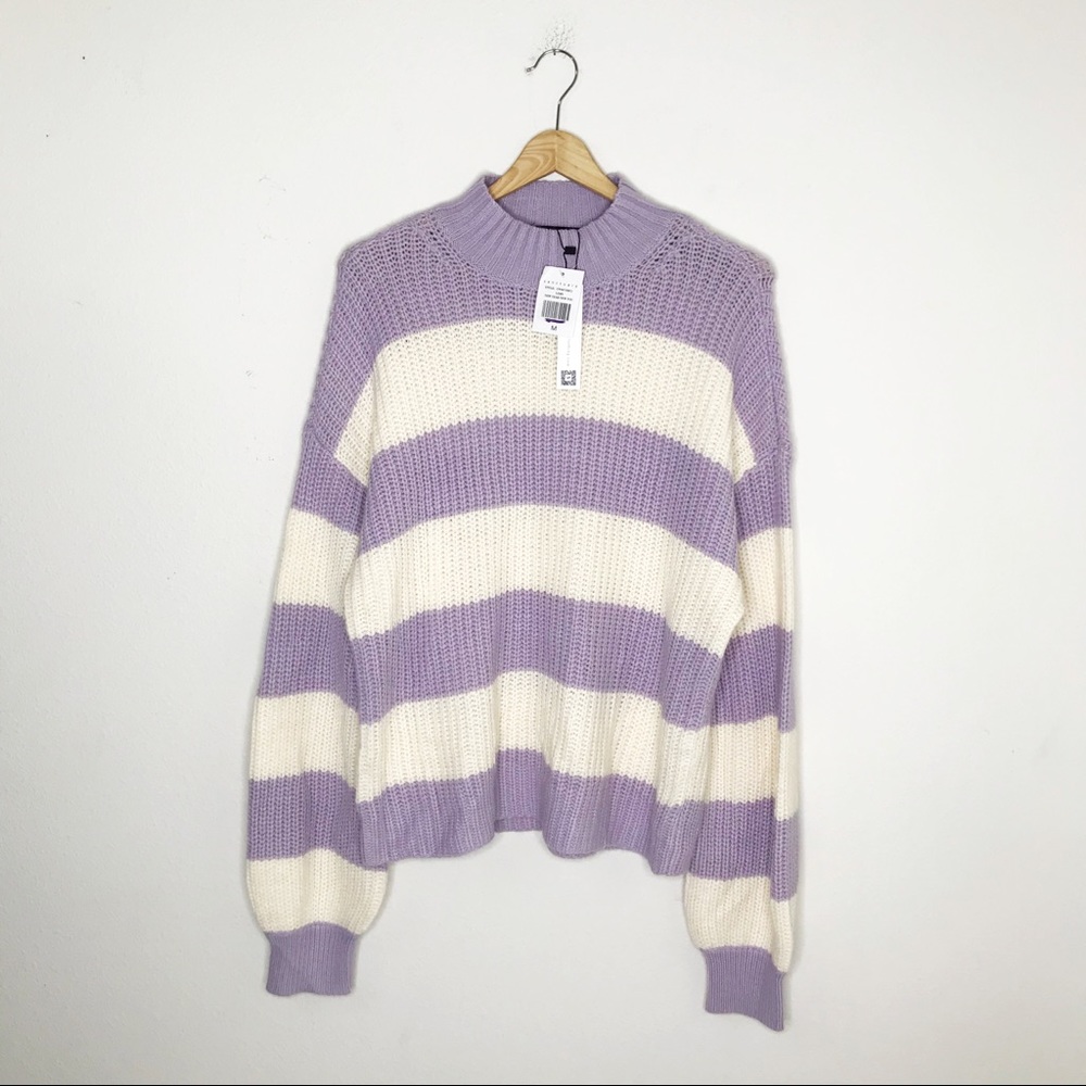 NWT Sanctuary Purple Sweet Tooth Stripe Sweater M - Picture 4 of 9